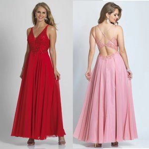 DAVE AND JOHNNY LONG PROM GOWN A9354